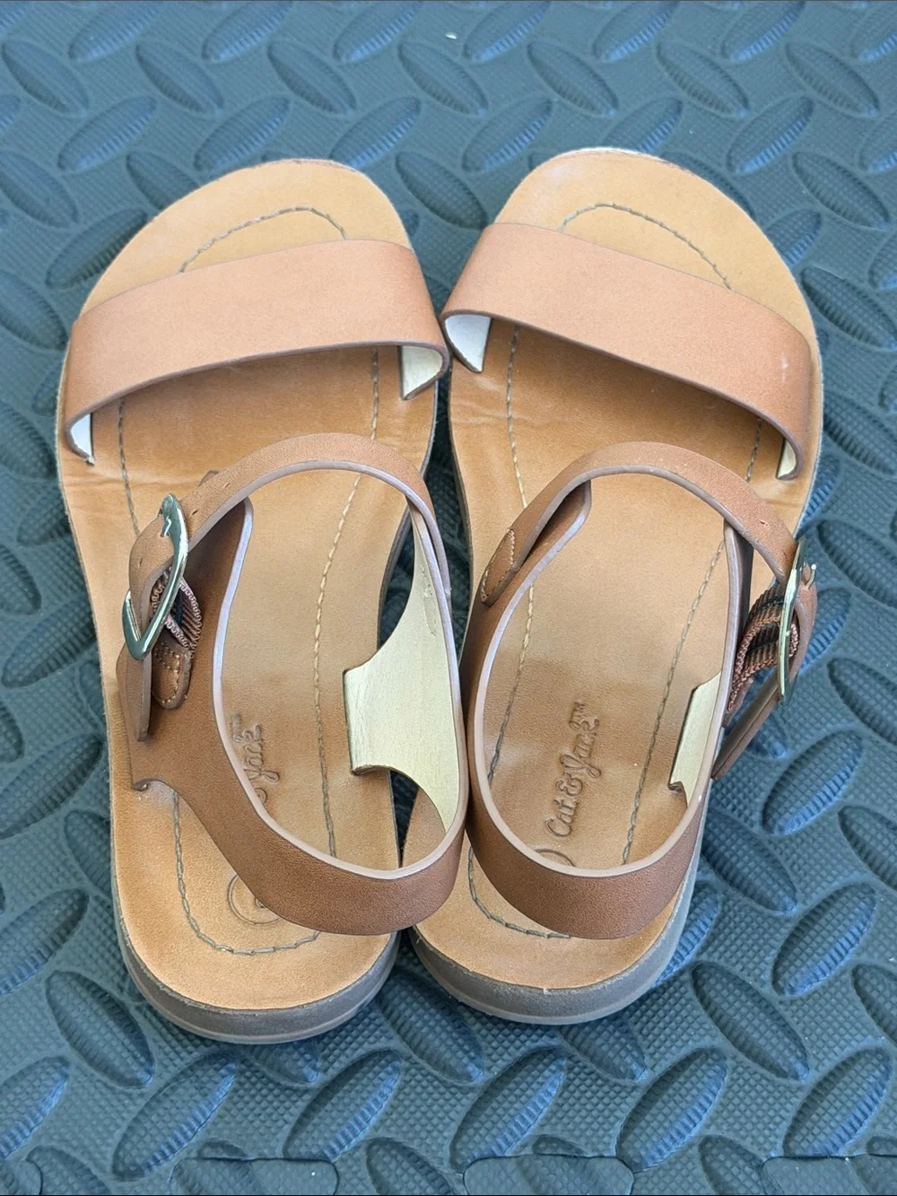 Cat & Jack Tan Open-Toe Strap Sandals for Kids